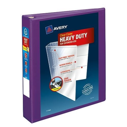 Avery Purple Heavy-Duty View Binders with Locking One Touch EZD Ring