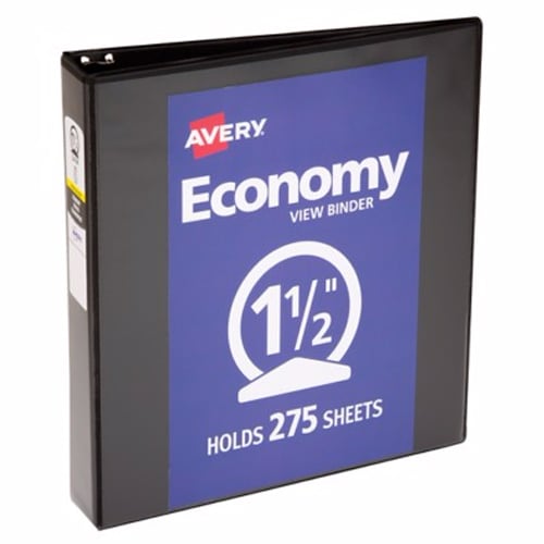 Avery 1-1/2" Black Economy Round Ring View Binders 12pk - 05725