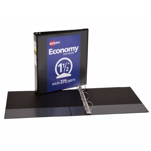 Avery 1-1/2" Black Economy Round Ring View Binders 12pk - 05725