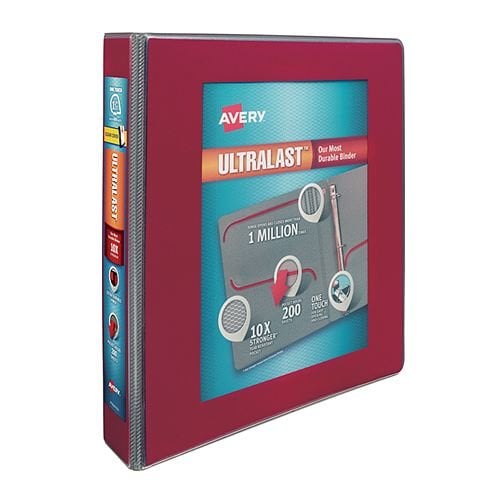 Avery Red UltraLast Heavy Duty View Binders with One Touch Slant Ring