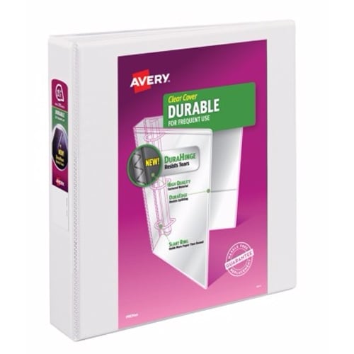 Avery 1-1/2" White Durable Slant Ring View Binders 12pk - 17022