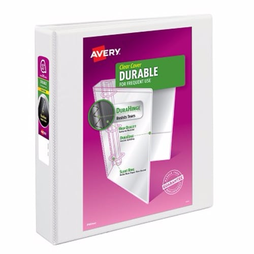 Avery 1-1/2" White Durable View Binders with EZD Rings 12pk - 09401
