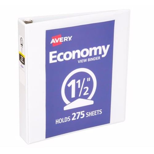 Avery 1-1/2" White Economy View Round Ring Binders 12pk - 05770