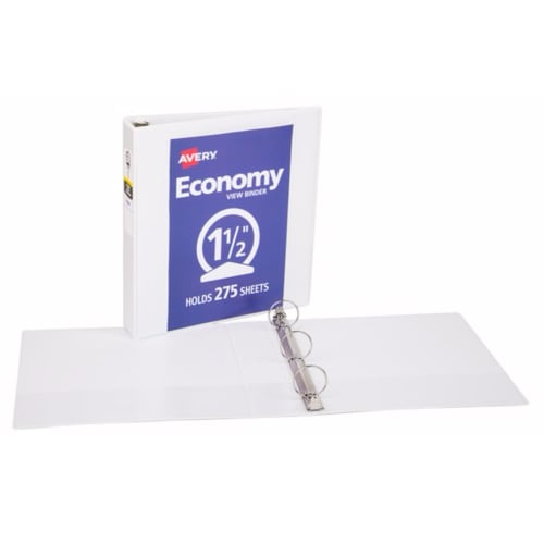 Avery 1-1/2" White Economy View Round Ring Binders 12pk - 05770
