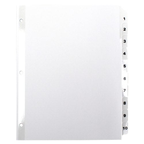 Avery 1-10 tab 11" x 8.5" Classic Black and White Dividers - 11134 - Clearance Sale