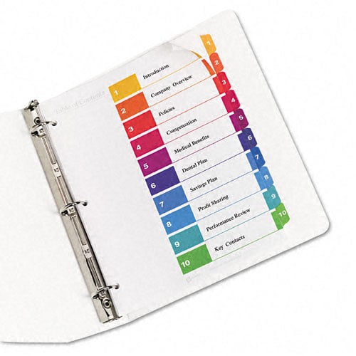 Avery 1-10 tab 11" x 8.5" Contemporary Multicolor Dividers - 11135