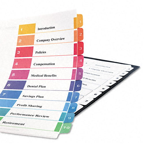 Avery 1-10 tab 11" x 8.5" Contemporary Multicolor Dividers - 11135
