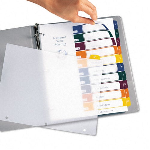 Avery 1-10 tab 11" x 8.5" Translucent Multicolor Dividers - 11818 - Clearance Sale