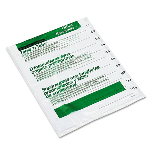 Avery 1-10 tab White Office Essentials Table 'N Tabs Dividers - 11670 - Clearance Sale