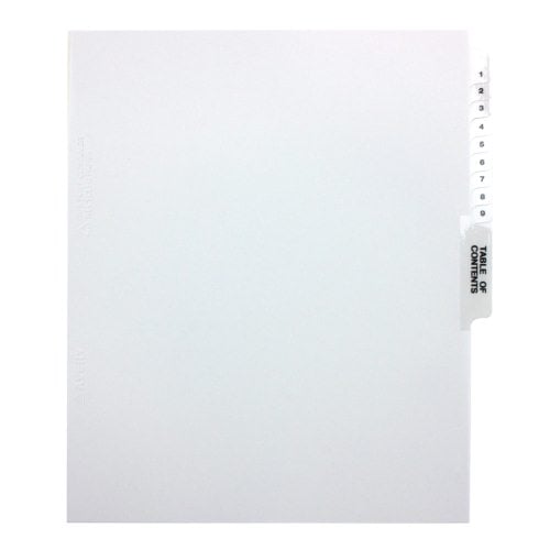 Avery 1-10/TOC Legal 11" x 8.5" Avery Style Collated Dividers - 11381