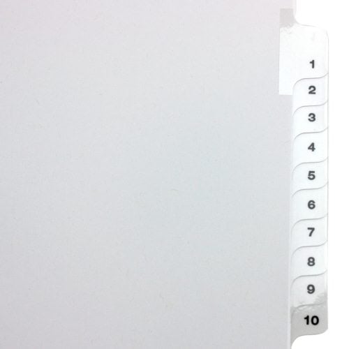 Avery 1-10/TOC Legal 11" x 8.5" Avery Style Collated Dividers - 11381