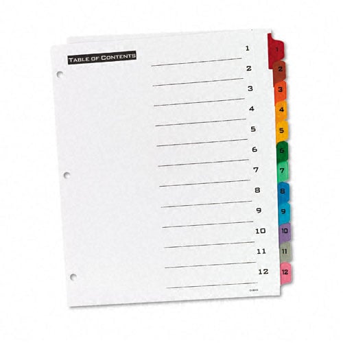 Avery 1-12 tab Office Essentials Table 'N Tabs Dividers - 11673