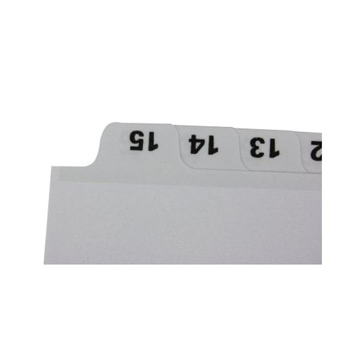 Avery 1-15 tab 11" x 8.5" Classic Black and White Dividers - 11142