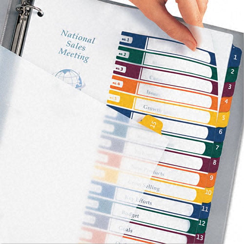 Avery 1-15 tab 11" x 8.5" Translucent Multicolor Dividers - 11820