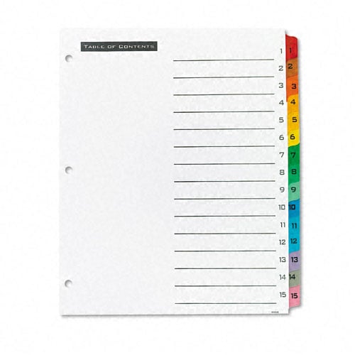 Avery 1-15 tab Office Essentials Table 'N Tabs Dividers - 11675 - Clearance Sale