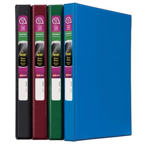 Avery 1/2" Assorted Durable Slant Ring Binders 12pk - 11058
