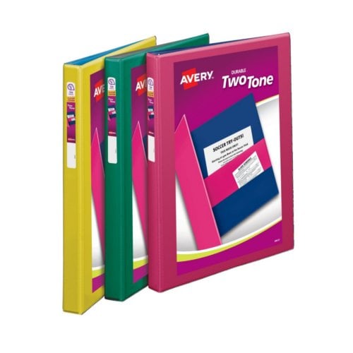 Avery 1/2" Assorted Two-Tone Durable Slant Ring View Binders 12pk - 17241