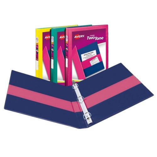 Avery 1/2" Assorted Two-Tone Durable Slant Ring View Binders 12pk - 17241