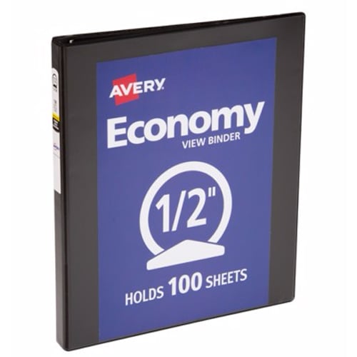 Avery 1/2" Black Economy View Round Ring Binders 12pk - 05751 - Clearance Sale