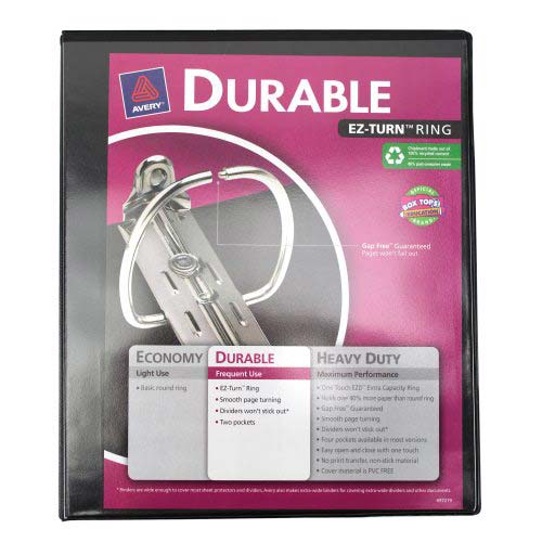 Avery 1/2" Black Durable Slant Ring View Binders 12pk - 17001