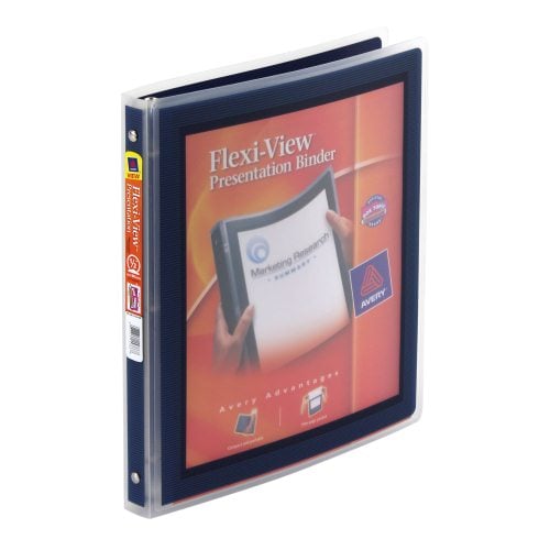 Avery 1/2" Navy Blue Flexi-View Round Ring Binders 12pk - 15766 - Clearance Sale