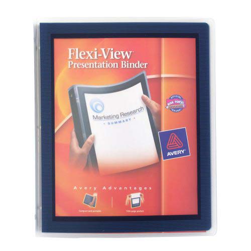 Avery 1/2" Navy Blue Flexi-View Round Ring Binders 12pk - 15766 - Clearance Sale