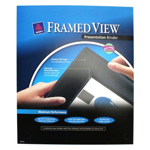 Avery 1/2" Navy Framed Gap Free Slant Ring View Binders 12pk - 68051