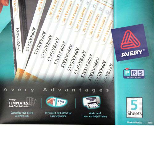 Avery 1/2" White Binder Spine Inserts 80pk - 89101 - Clearance Sale