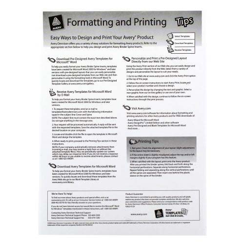 Avery 1/2" White Binder Spine Inserts 80pk - 89101 - Clearance Sale