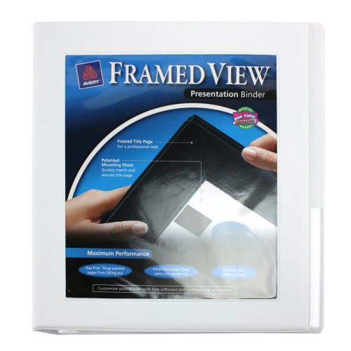 Avery 1/2" White Framed Gap Free Slant Ring View Binder 12pk - 68052