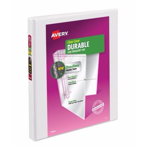 Avery 1/2" White Durable Slant Ring View Binders 12pk -17002