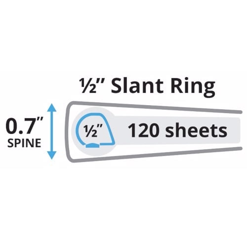 Avery 1/2" White Durable Slant Ring View Binders 12pk -17002
