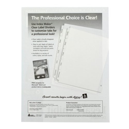 Avery 1-25/TOC Legal 11" x 8.5" Avery Style Collated Dividers - 11370