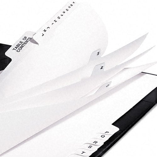 Avery 1-25/TOC Legal 11" x 8.5" Avery Style Collated Dividers - 11370