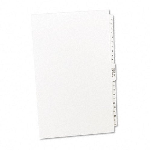 Avery 1-25/TOC Legal 14" x 8.5" Avery Style Collated Dividers - 11371