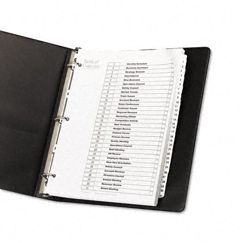 Avery 1-31 tab 11" x 8.5" Classic Black and White Dividers - 11128 - Clearance Sale