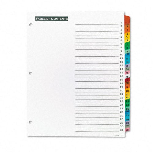 Avery 1-31 tab Office Essentials Table 'N Tabs Dividers - 11681