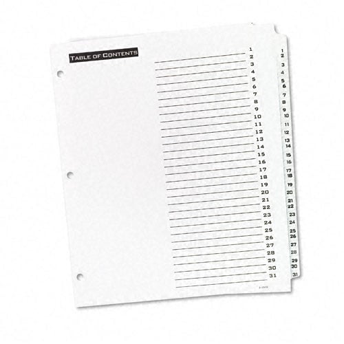 Avery 1-31 tab White Office Essentials Table 'N Tabs Dividers - 11680 - Clearance Sale