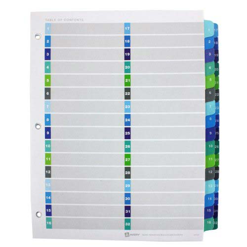 Avery 1-32 tab 11" x 8.5" Double-Column TOC Dividers - 11322 - Clearance Sale