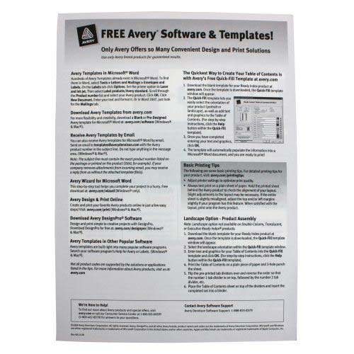 Avery 1-32 tab 11" x 8.5" Double-Column TOC Dividers - 11322 - Clearance Sale