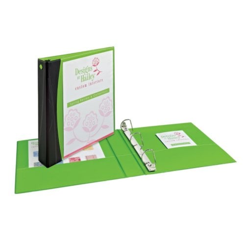 Avery 1.5" Green Comfort Touch Durable View Binders with Black Spine and Slant Ring - 6pk