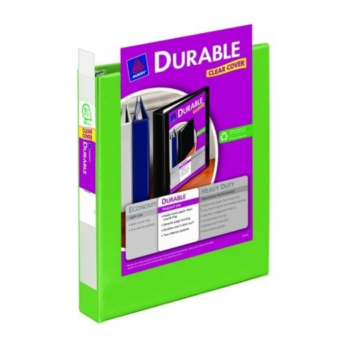 Avery Green Durable View Binders with Slant Ring