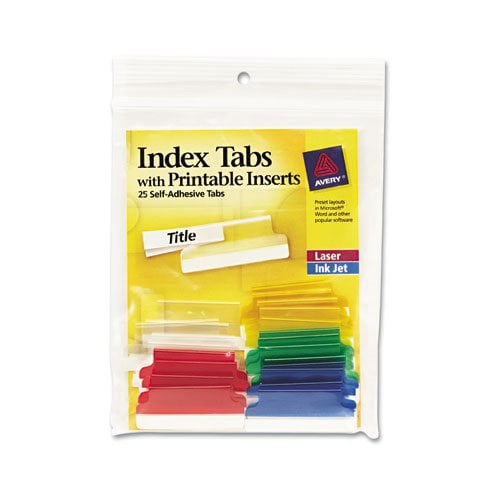Avery 1.5" Assorted Self-Adhesive Plastic Tabs 25pk - 16228 - Clearance Sale