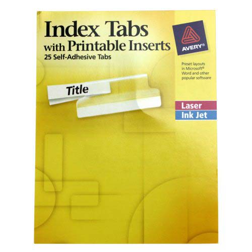 Avery 1.5" Clear Tab Self-Adhesive Plastic Tabs 25pk - 16230