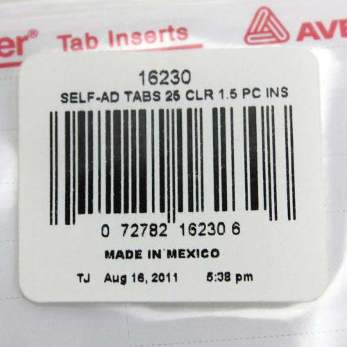 Avery 1.5" Clear Tab Self-Adhesive Plastic Tabs 25pk - 16230