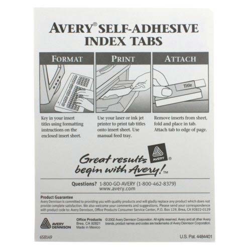 Avery 1.5" Clear Tab Self-Adhesive Plastic Tabs 25pk - 16230
