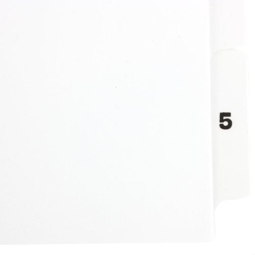 Avery 1-5 tab 11" x 8.5" Classic Black and White Dividers - 11130