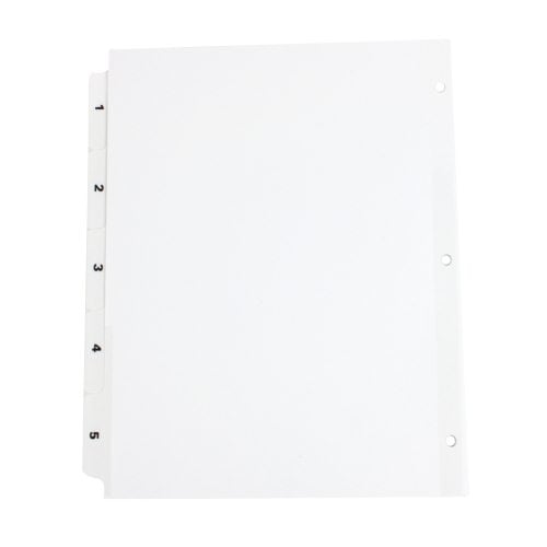 Avery 1-5 tab 11" x 8.5" Classic Black and White Dividers - 11130
