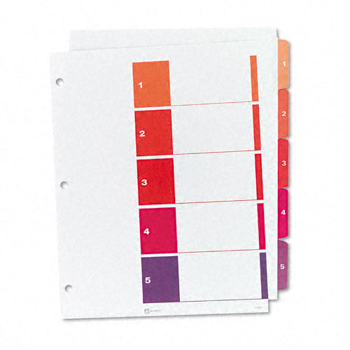 Avery 1-5 tab 11" x 8.5" Contemporary Multicolor Dividers - 11131