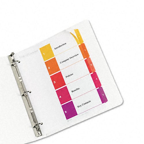 Avery 1-5 tab 11" x 8.5" Contemporary Multicolor Dividers - 11131